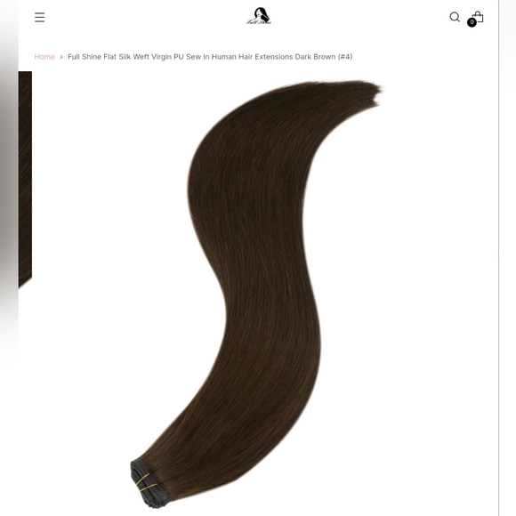 New Full Shine Sew In Hair Extensions 18 inch in Very Dark Brown - Picture 13 of 16